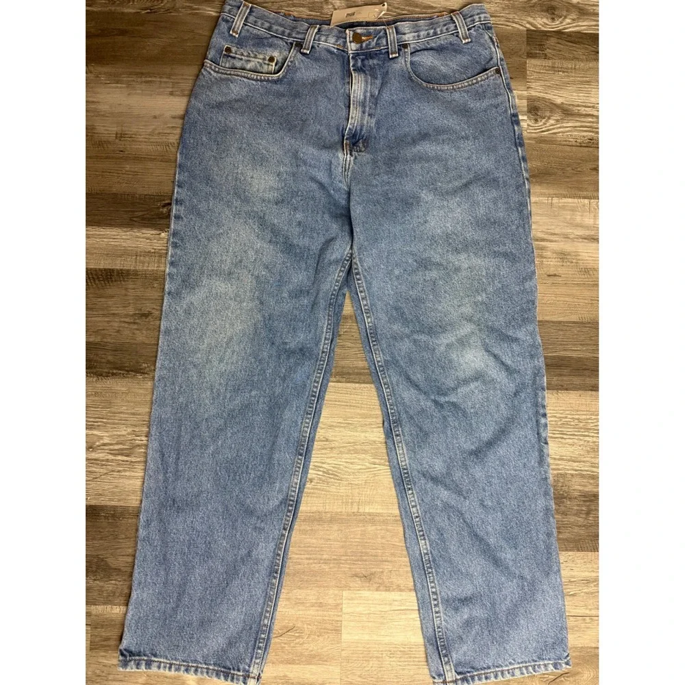 Kirkland Signature Mens 36x30 Blue Denim Jeans Straight Leg Medium Wash 167129